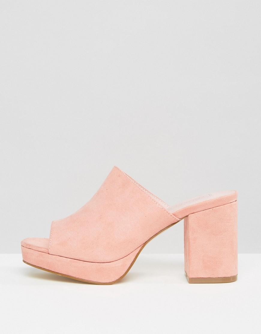 platform mules pink