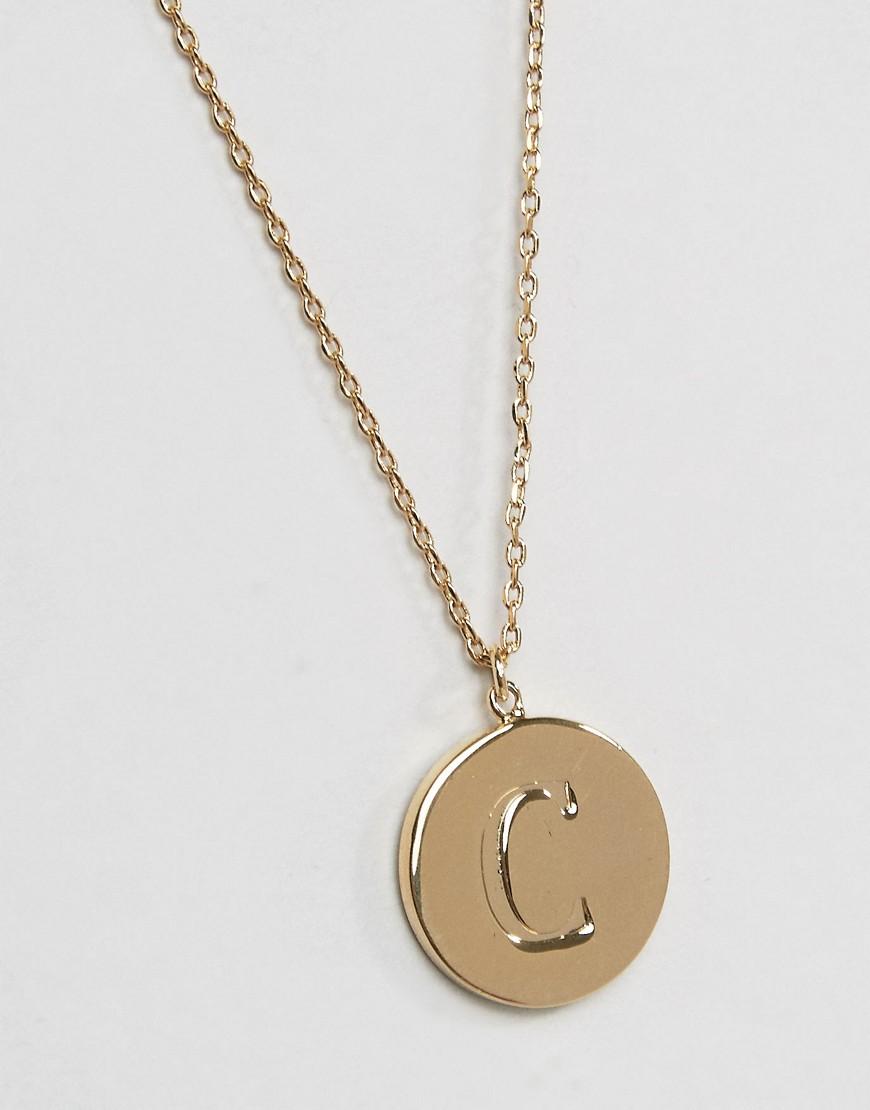 Lyst - Orelia Gold Plated Necklace With Initial C in Metallic