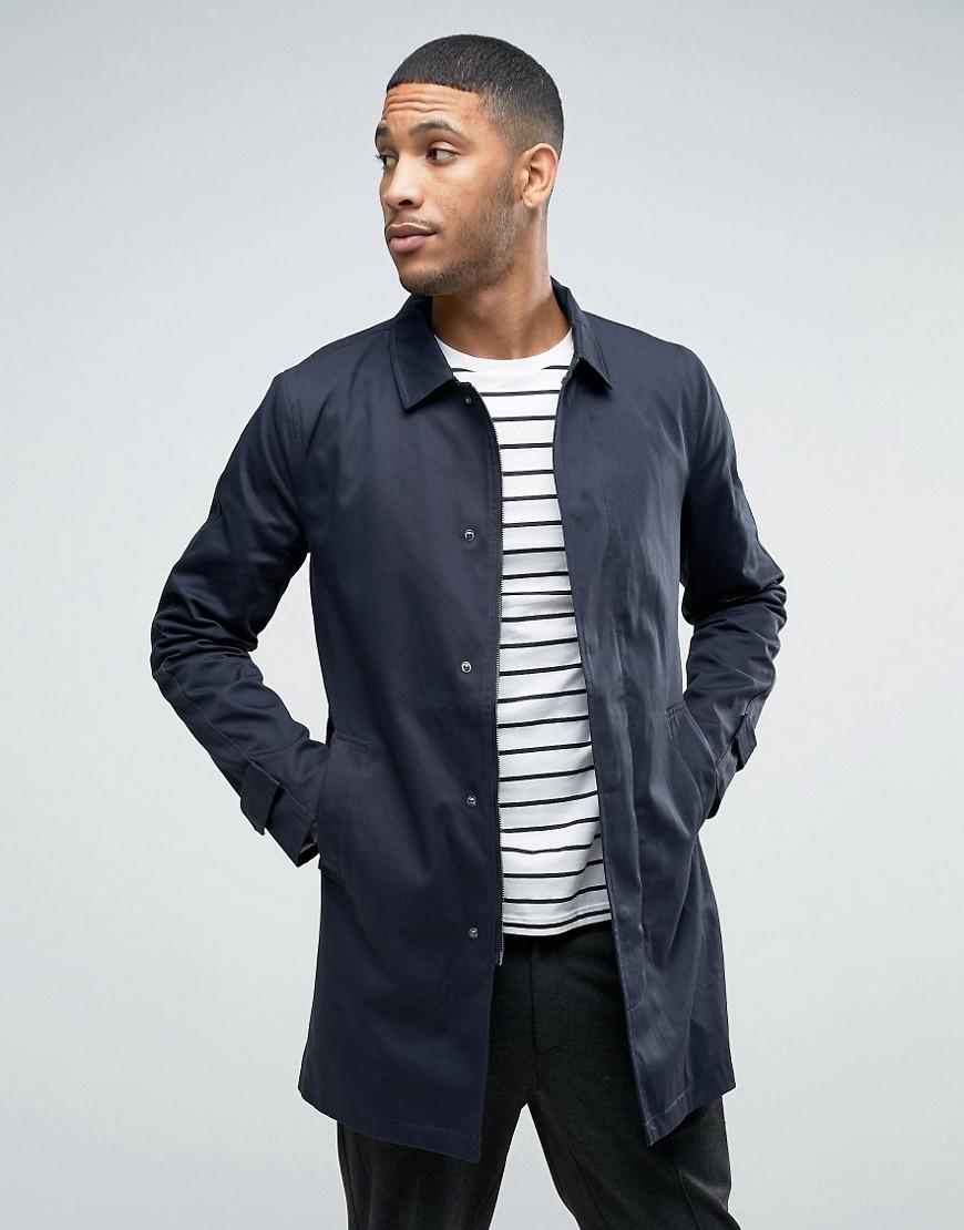 Lyst - Only & sons Trench In Navy in Blue for Men