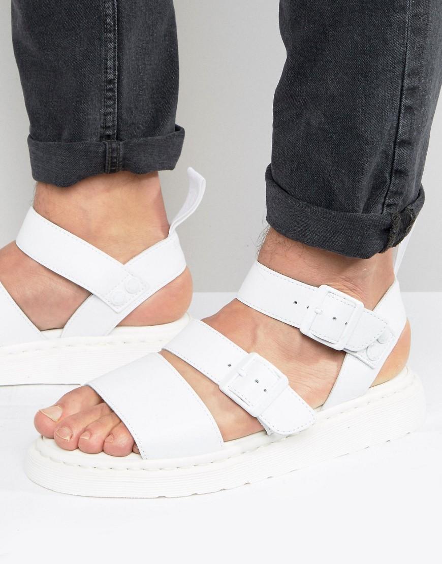 doc marten platform sandals white