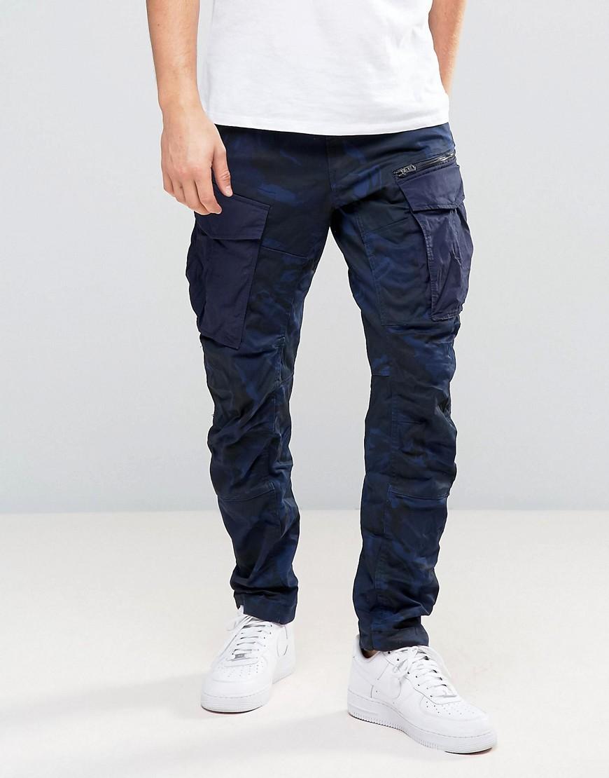 G-star raw Rovic Zip Pm 3d Tapered Pant Blue Camo in Blue for Men | Lyst