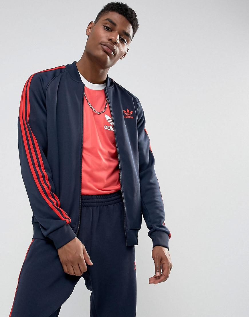Lyst - Adidas Originals Superstar Track Jacket In Navy Bs2659 in Blue ...