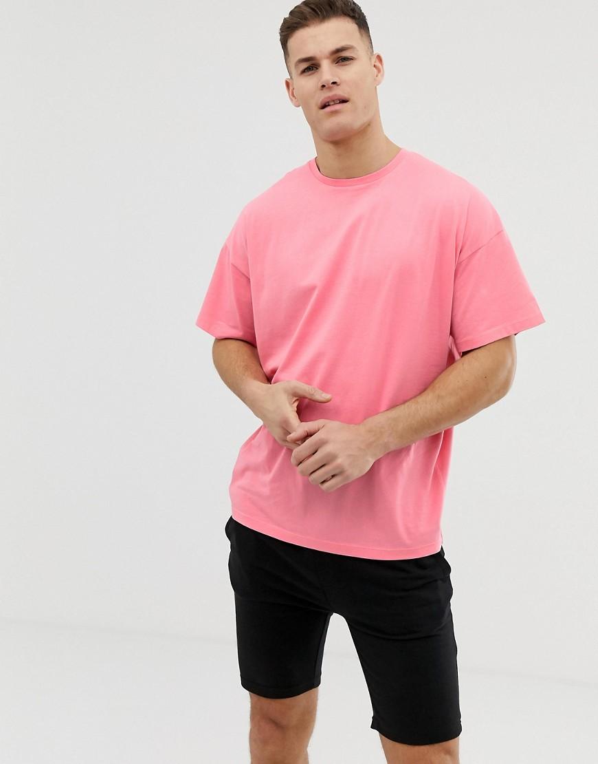 ASOS Oversized T-shirt With Crew Neck In Pink in Pink for Men - Lyst