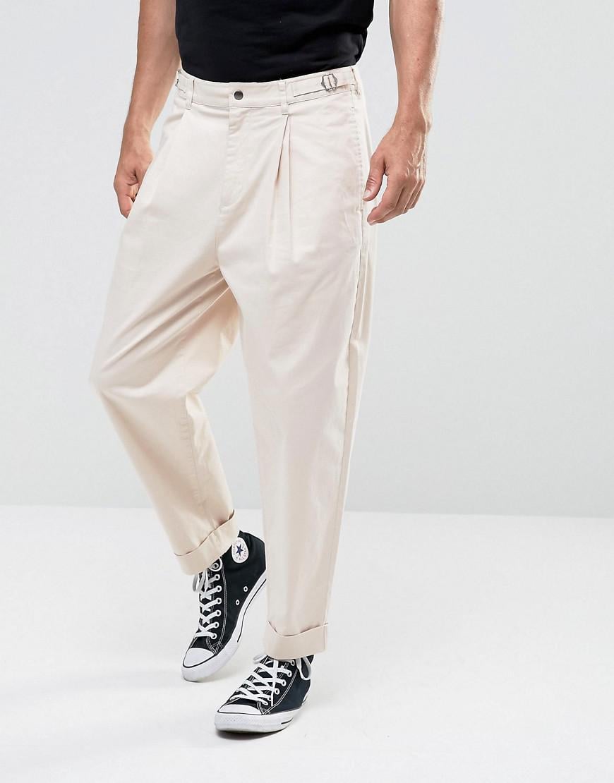 Lyst - Asos Wide Balloon Pants In Stone in Natural for Men