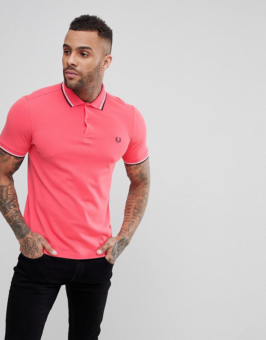 fred perry pink polo shirt