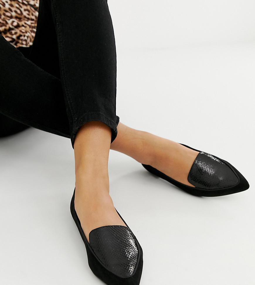 River Island Loafers With Pointed Toe In Black in Black - Lyst