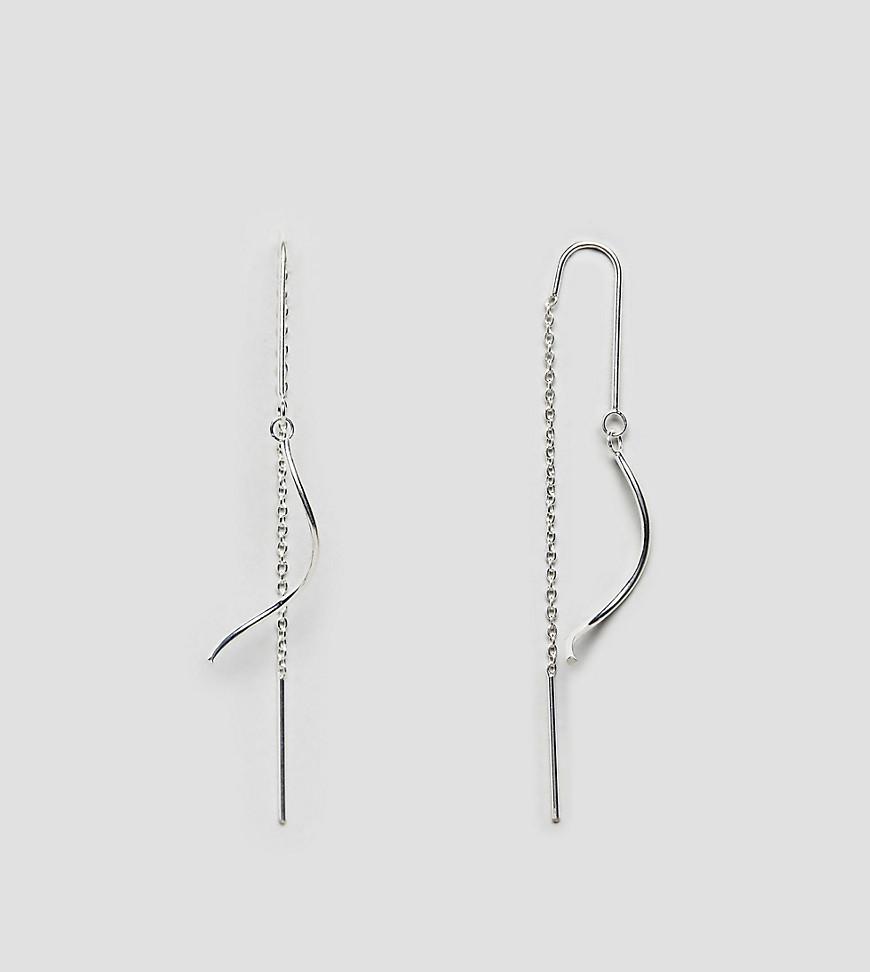Lyst Asos Sterling Silver Swirl Pull Through Earrings In Metallic Gallery