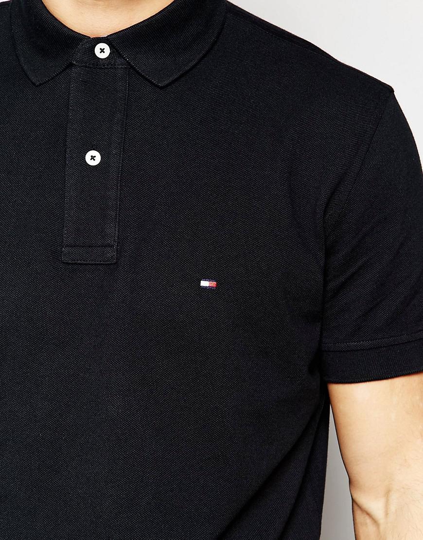 Lyst - Tommy Hilfiger Polo In Slim Fit Black in Black for Men