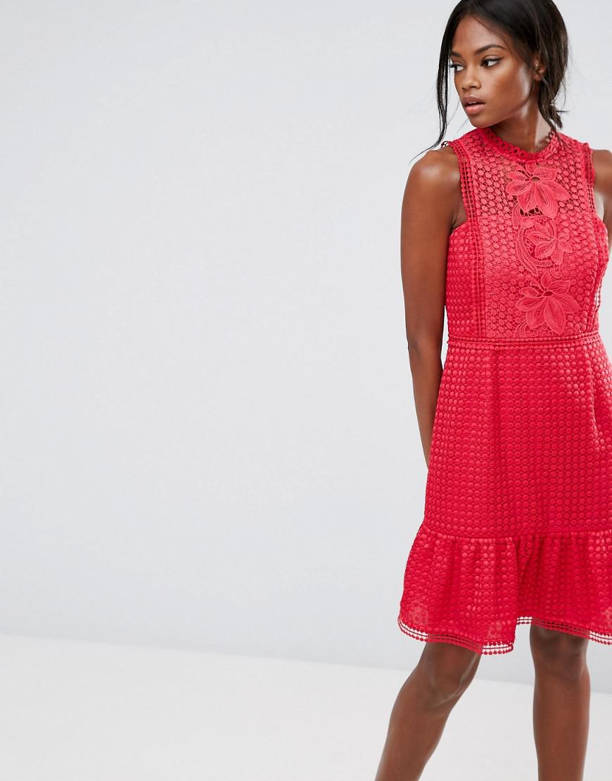 Lyst Whistles Flo Emboidered Lace Dress in Orange