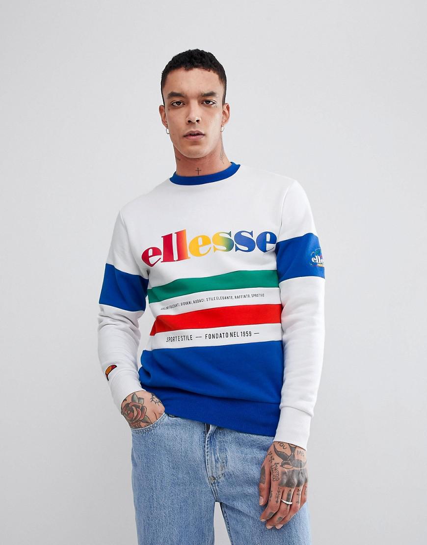 ellesse sweat colour block fleece crew junior