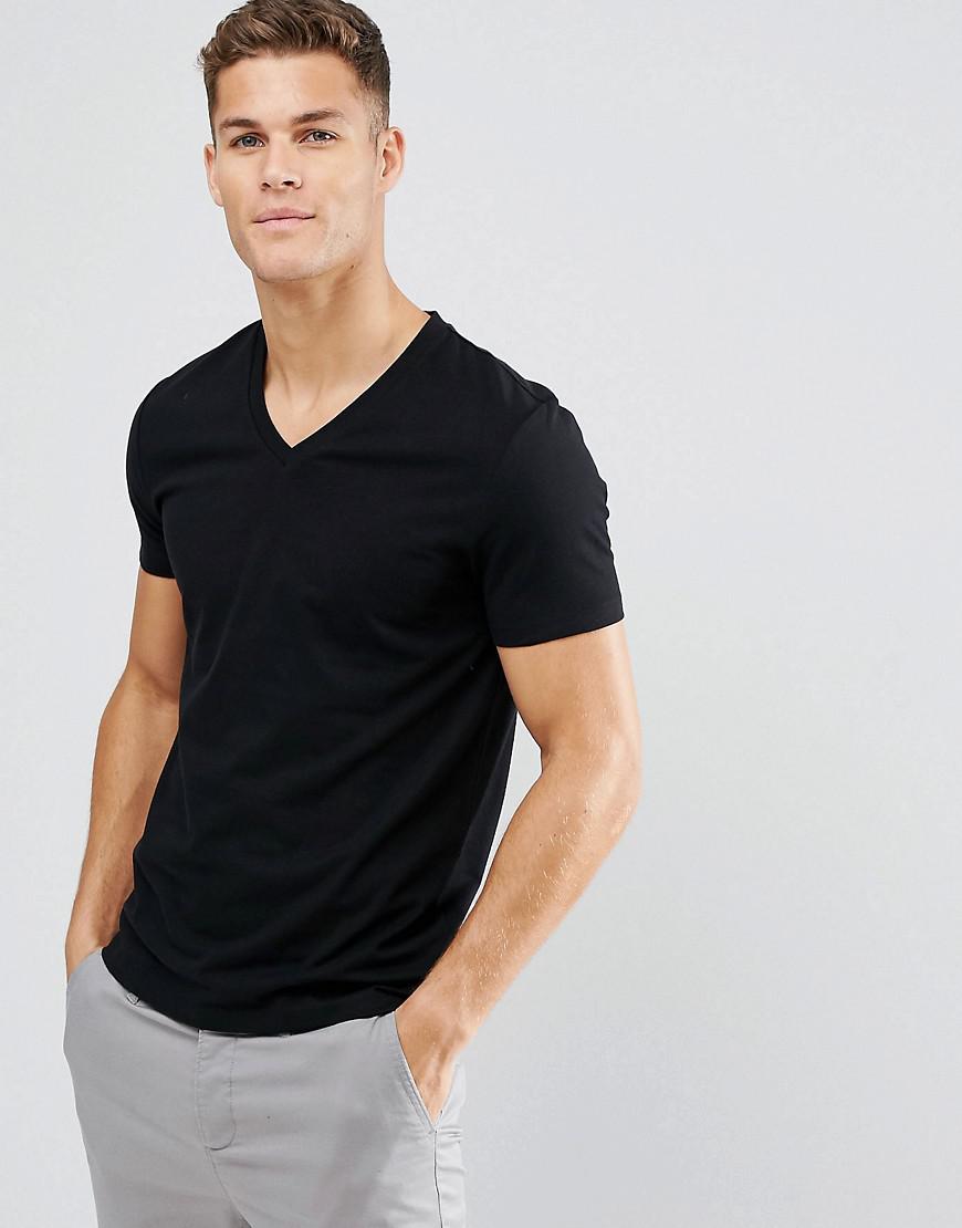 Lyst Asos T  shirt  With V  Neck  In Black in Black for Men