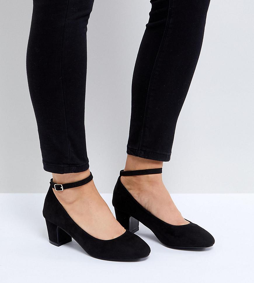  New  Look Low Block Heel  Court Shoe  in Black Lyst