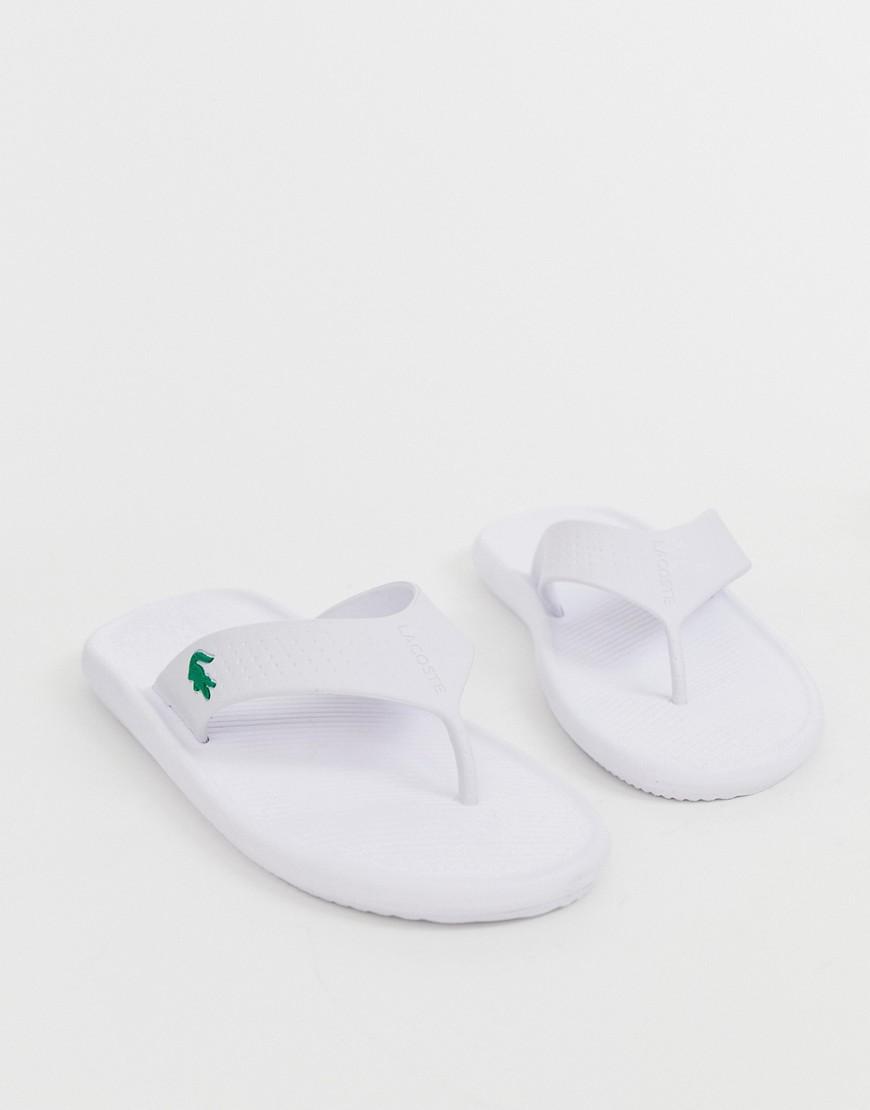 Lacoste Croco Flip Flops In White in White for Men - Lyst