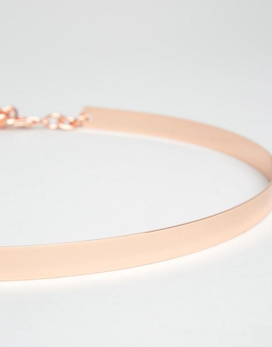 Lyst Asos Ultra Skinny Full Metal Rose Gold Waist Belt in Metallic