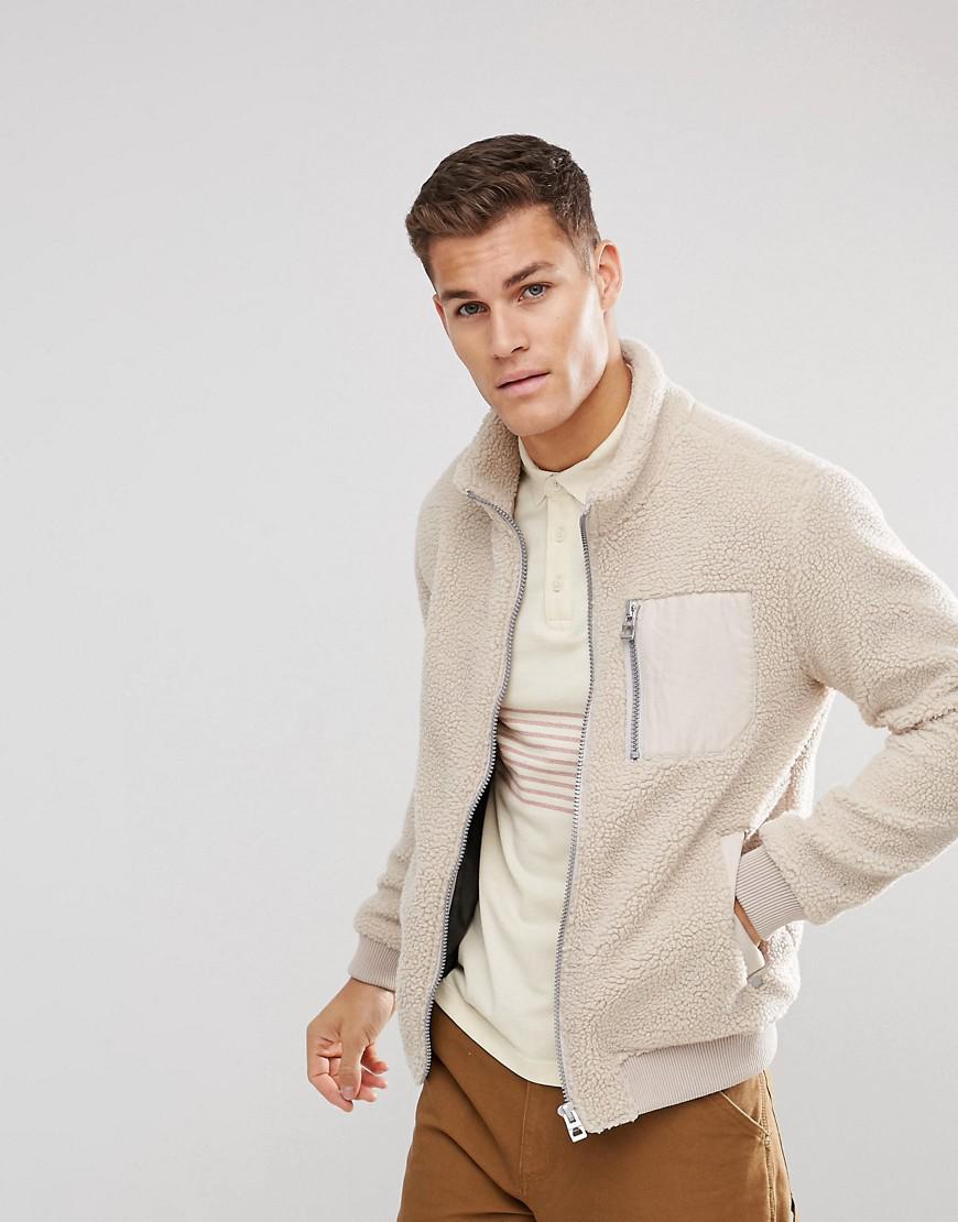 Lyst Esprit Teddy Fleece Jacket in Natural for Men