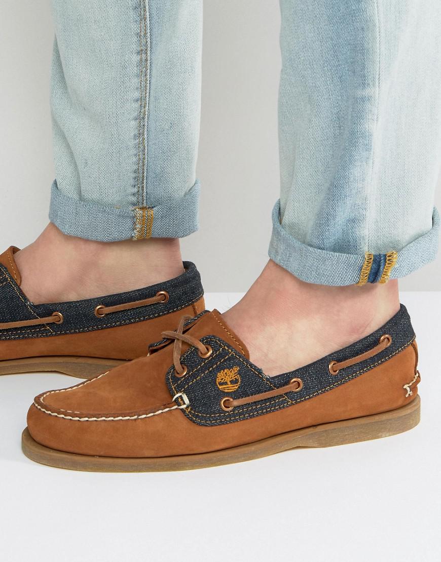 Lyst - Timberland Classic Denim Boat Shoes in Blue for Men