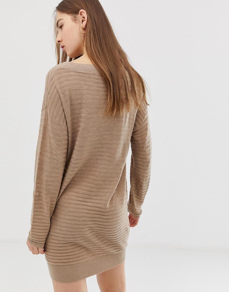 deep v jumper dress