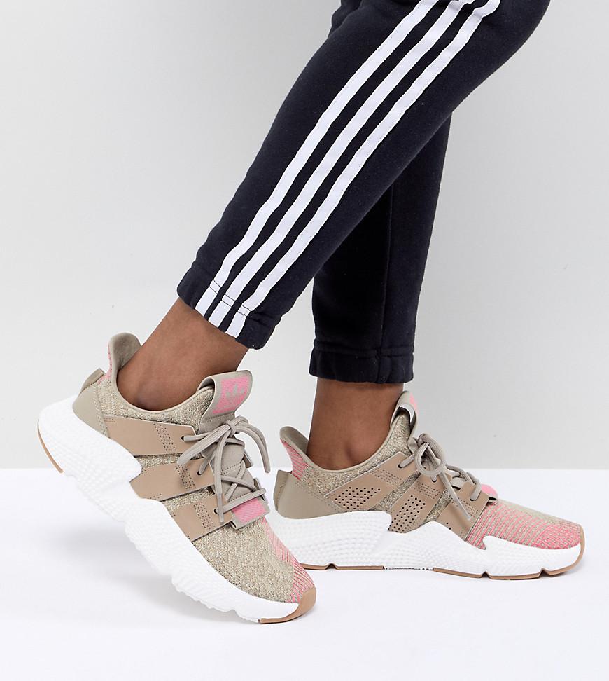 adidas originals prophere sneakers in beige and pink adidas originals prophere sneakers in beige and pink