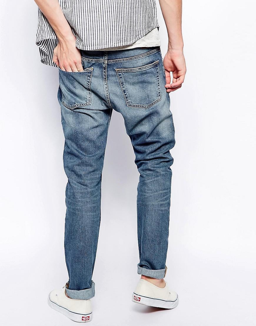 Lyst Weekday Jeans  Friday Skinny Fit Blue Warning  in 