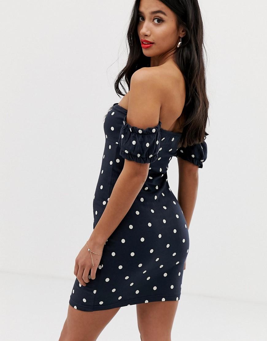 Lyst - ASOS Asos Design Petite Off Shoulder Crinkle Sundress With Puff