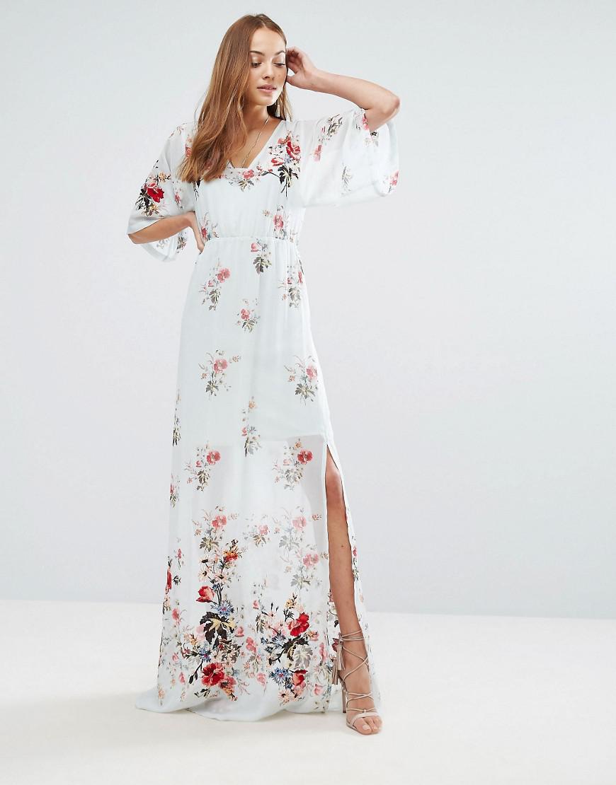 asos white floral maxi dress