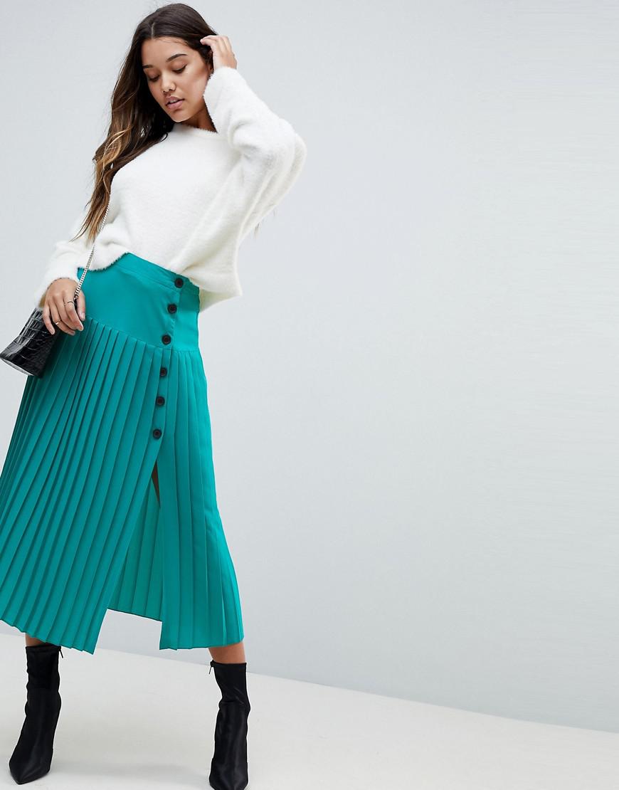 asos green maxi skirt