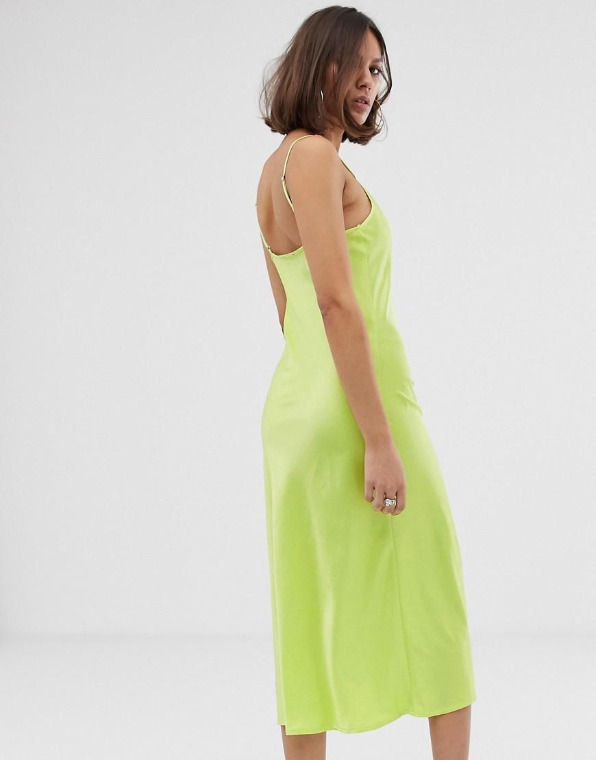 bershka green cut out dress