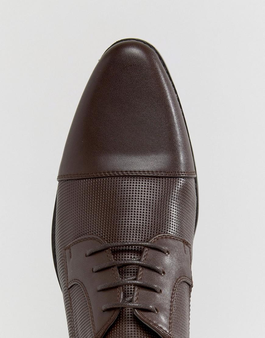 Lyst ASOS Derby Shoes In Brown Faux Leather With Texture Lyst ASOS Derby Shoes In Brown Faux Leather With Texture