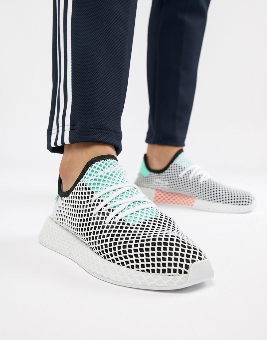 lyst adidas originali deerupt runner formatori in nero b28076 in lyst adidas originali deerupt runner formatori in nero b28076 in