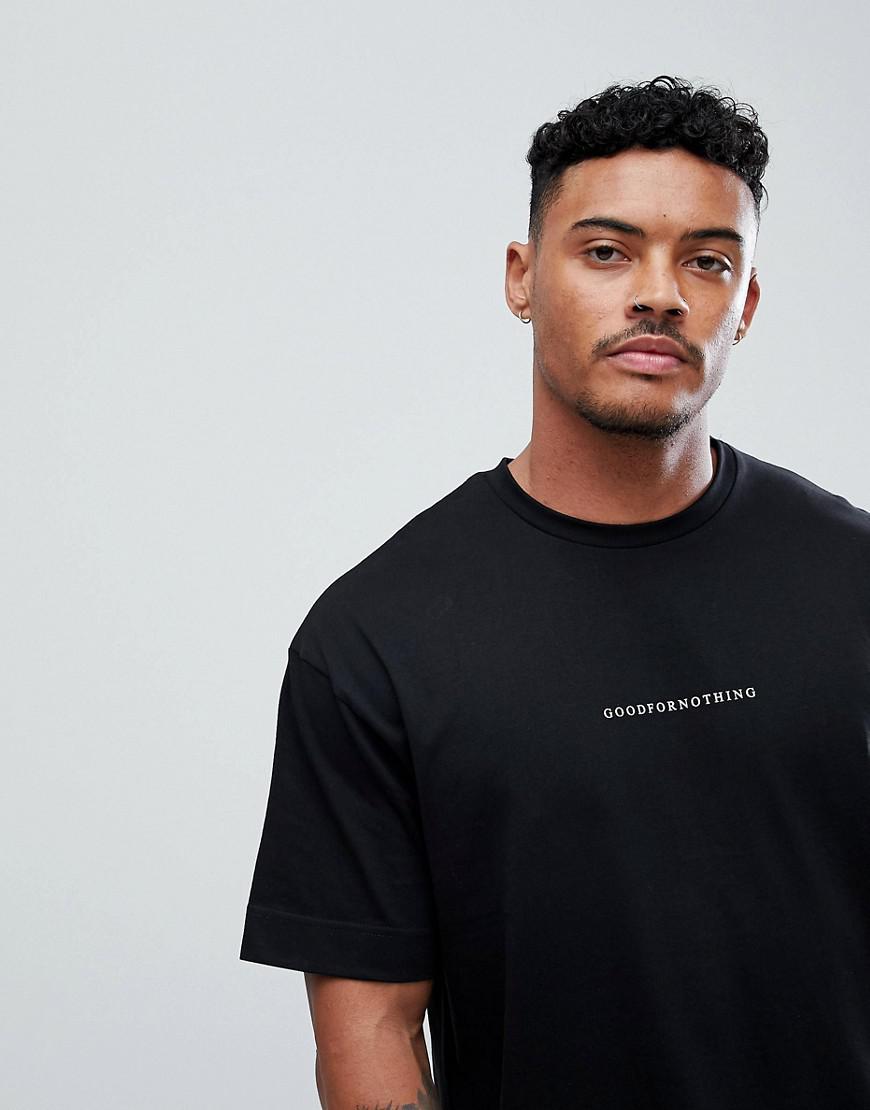 Lyst - Good For Nothing Oversized T-shirt In Black With Small Logo in ...