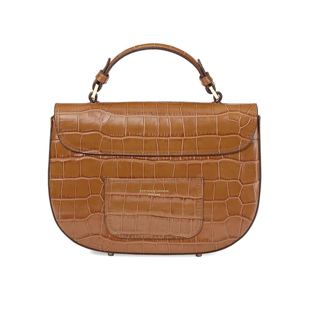 Aspinal of London Letterbox Saddle Bag In Vintage Tan Croc in Brown - Lyst