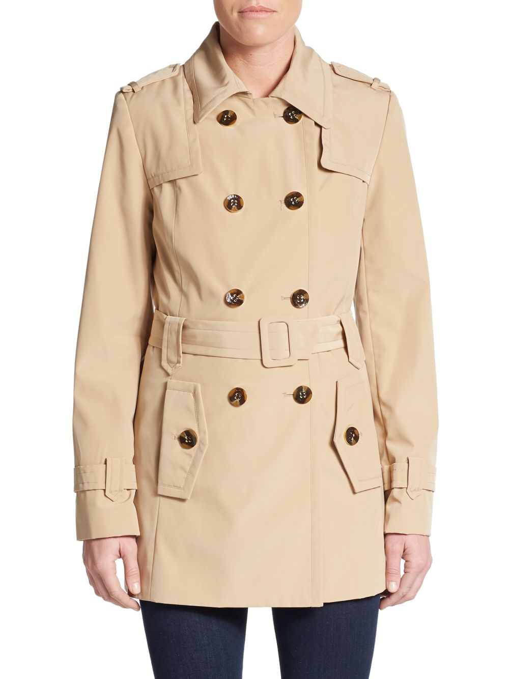 Lyst - Calvin klein Storm Flap Trench Coat in Natural