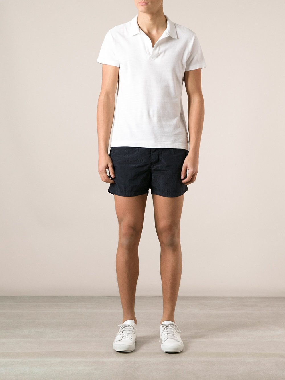 navy blue stone island shorts