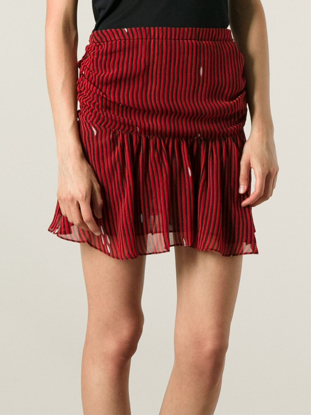 Étoile Isabel Marant Striped Short Skirt in Red - Lyst