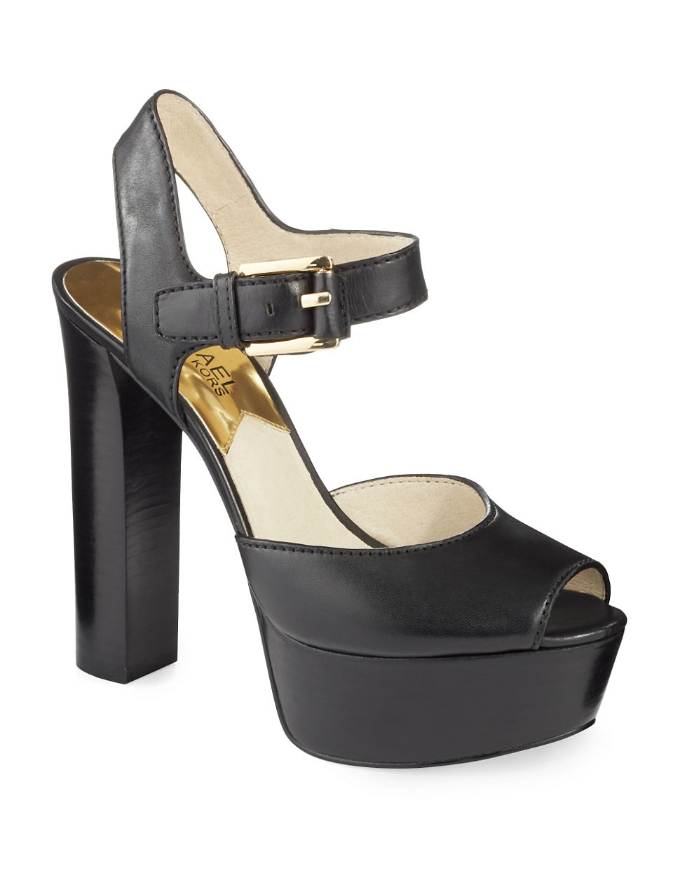 Michael Michael Kors London Peep Toe Pumps in Black | Lyst