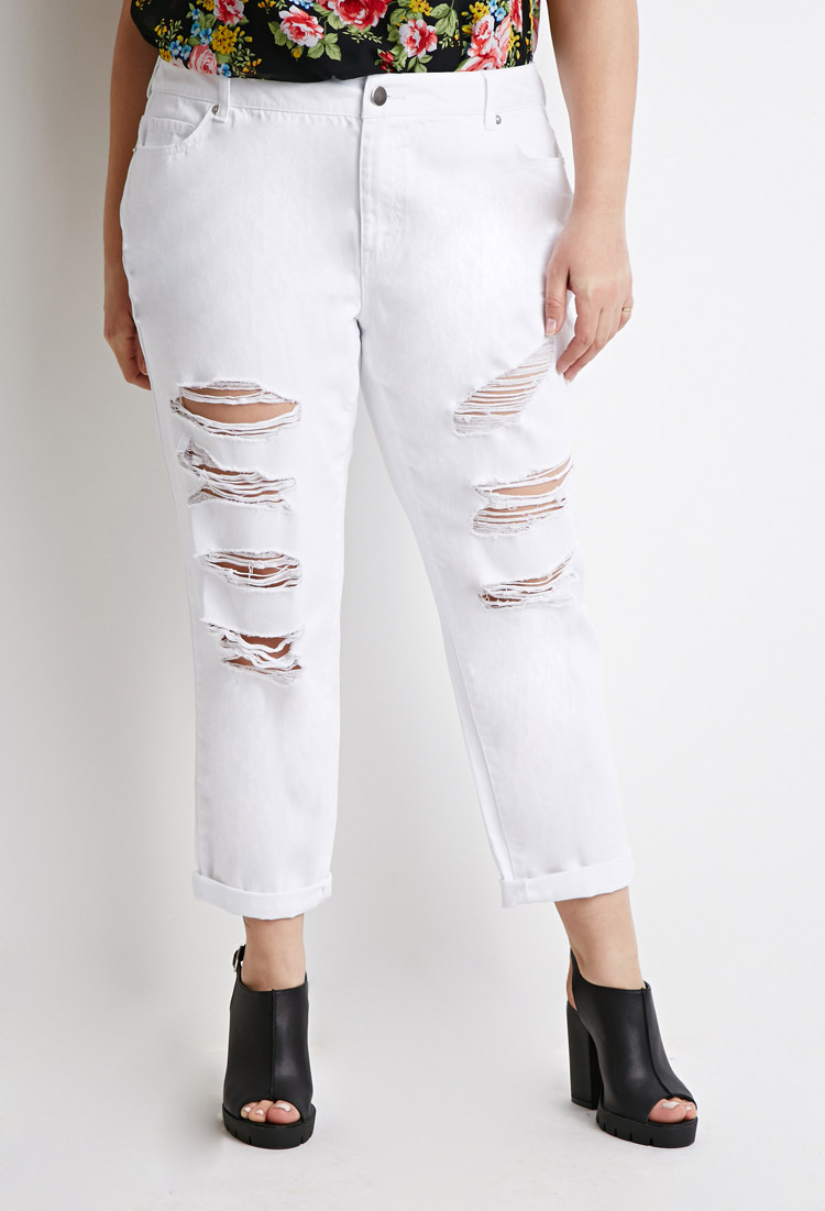 plus size distressed jeans