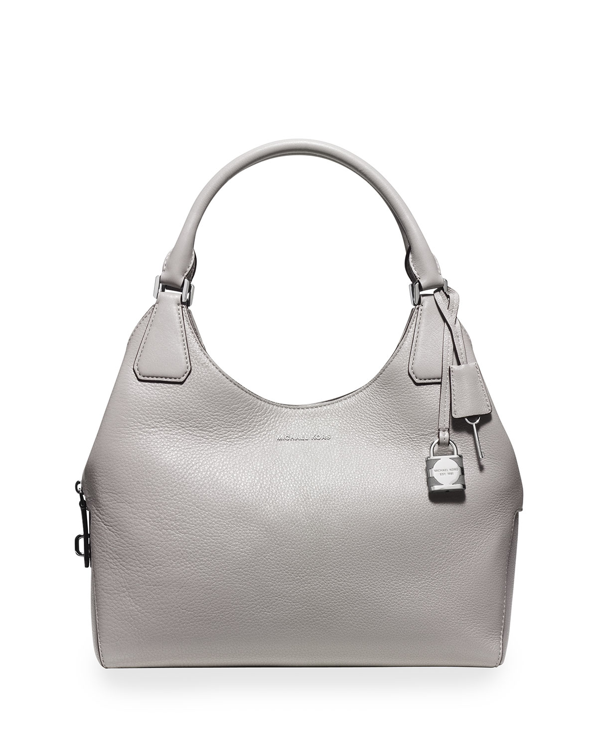 michael kors gray and white purse