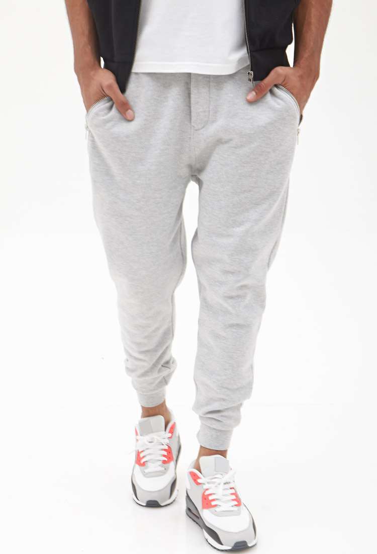 Lyst - Forever 21 Zippered Knit Sweatpants in Gray for Men