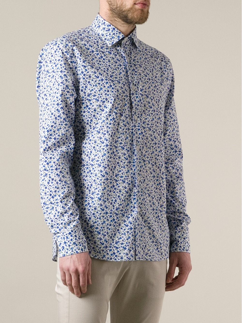 Lyst - Ermenegildo zegna Floral Print Shirt in Blue for Men