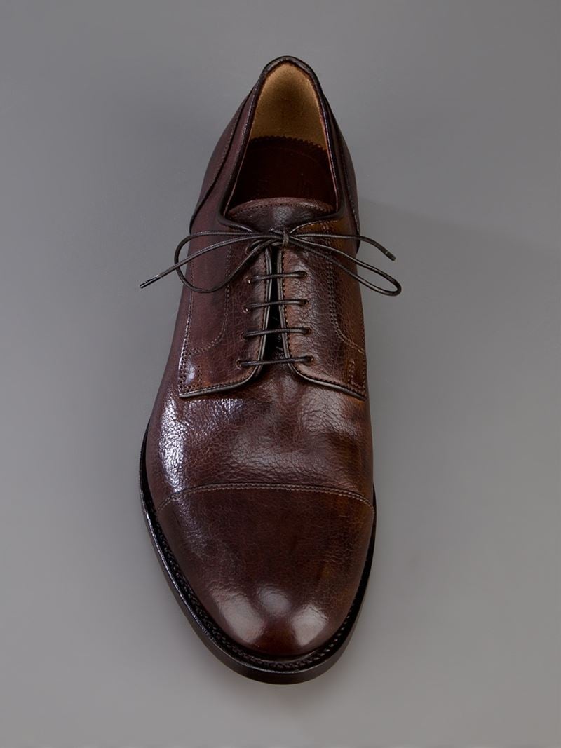 Lyst - Santoni Classic Derby Shoe in Brown for Men