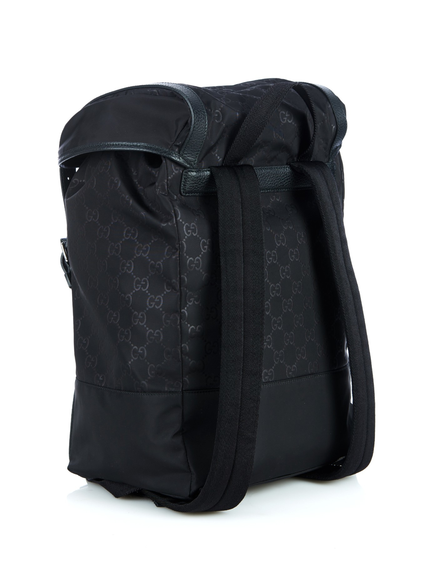 Lyst - Gucci Monogram Gg Nylon Backpack in Black for Men