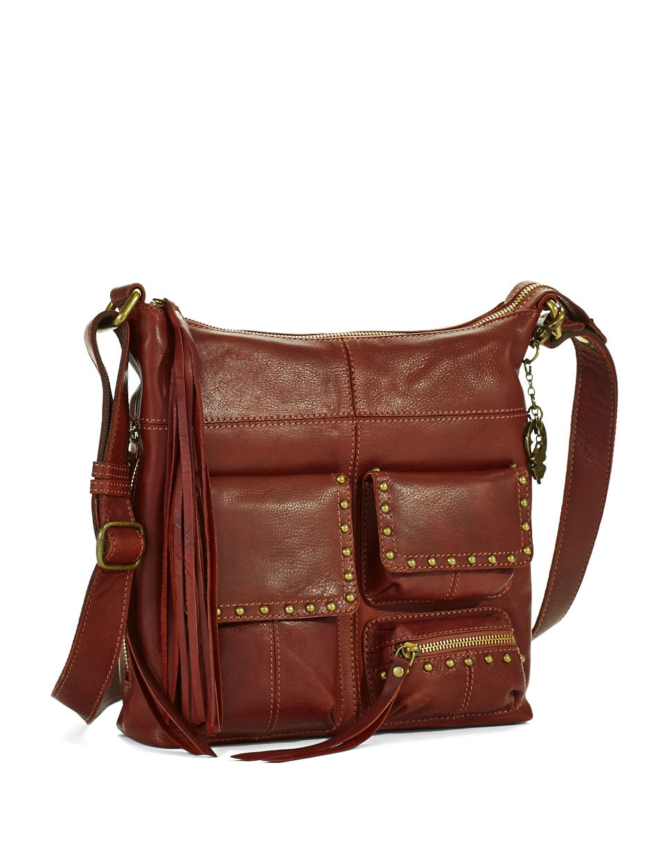 Lucky Brand Bowen Leather Crossbody Bag in Red - Lyst