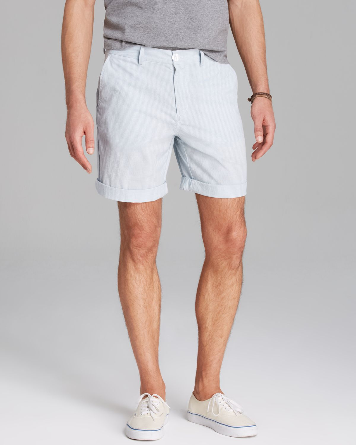 Lacoste Check Seersucker Shorts in White for Men (Snowcone Blue/White ...