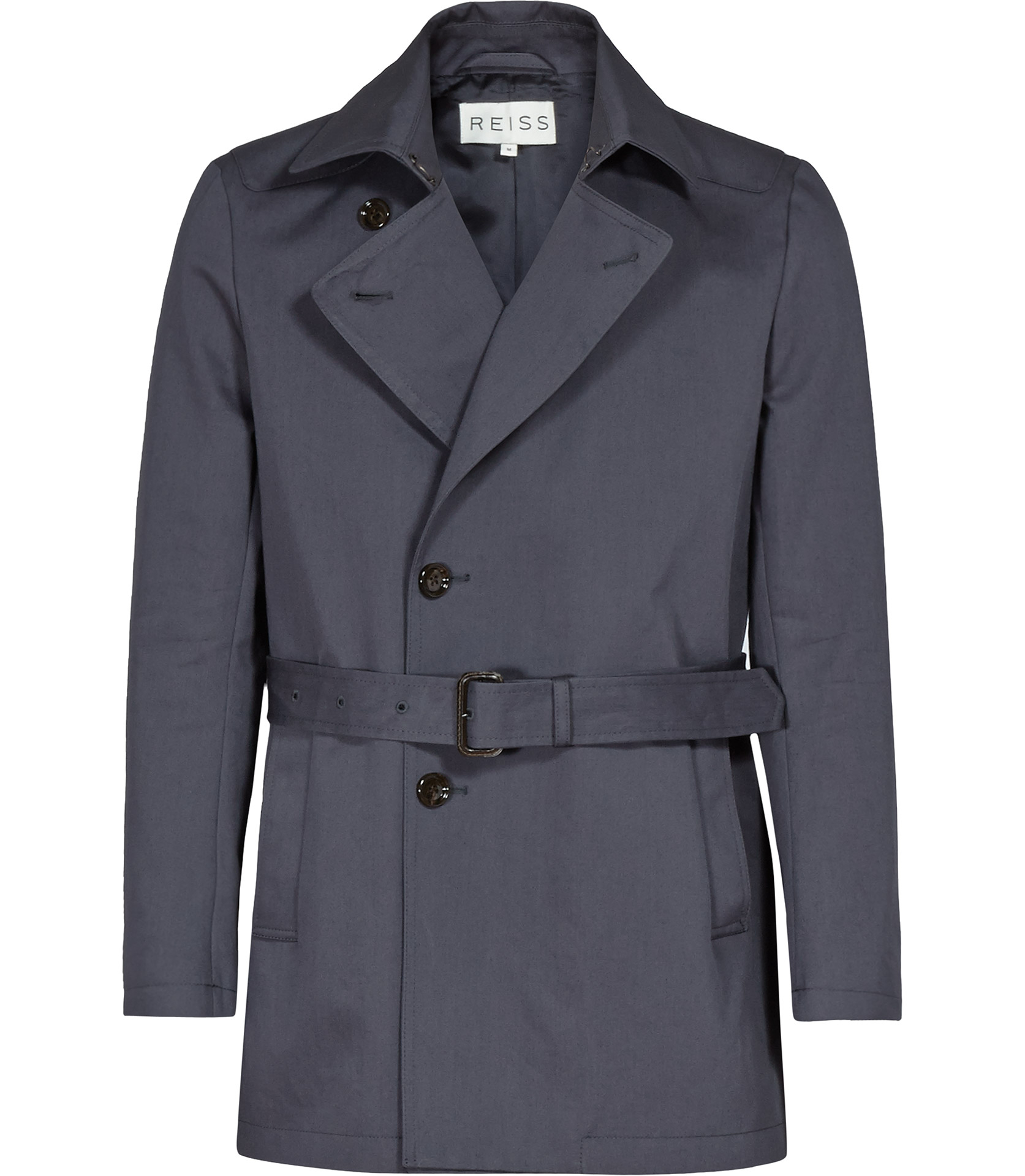 Lyst - Reiss Sphere Belted Trench Coat in Blue for Men