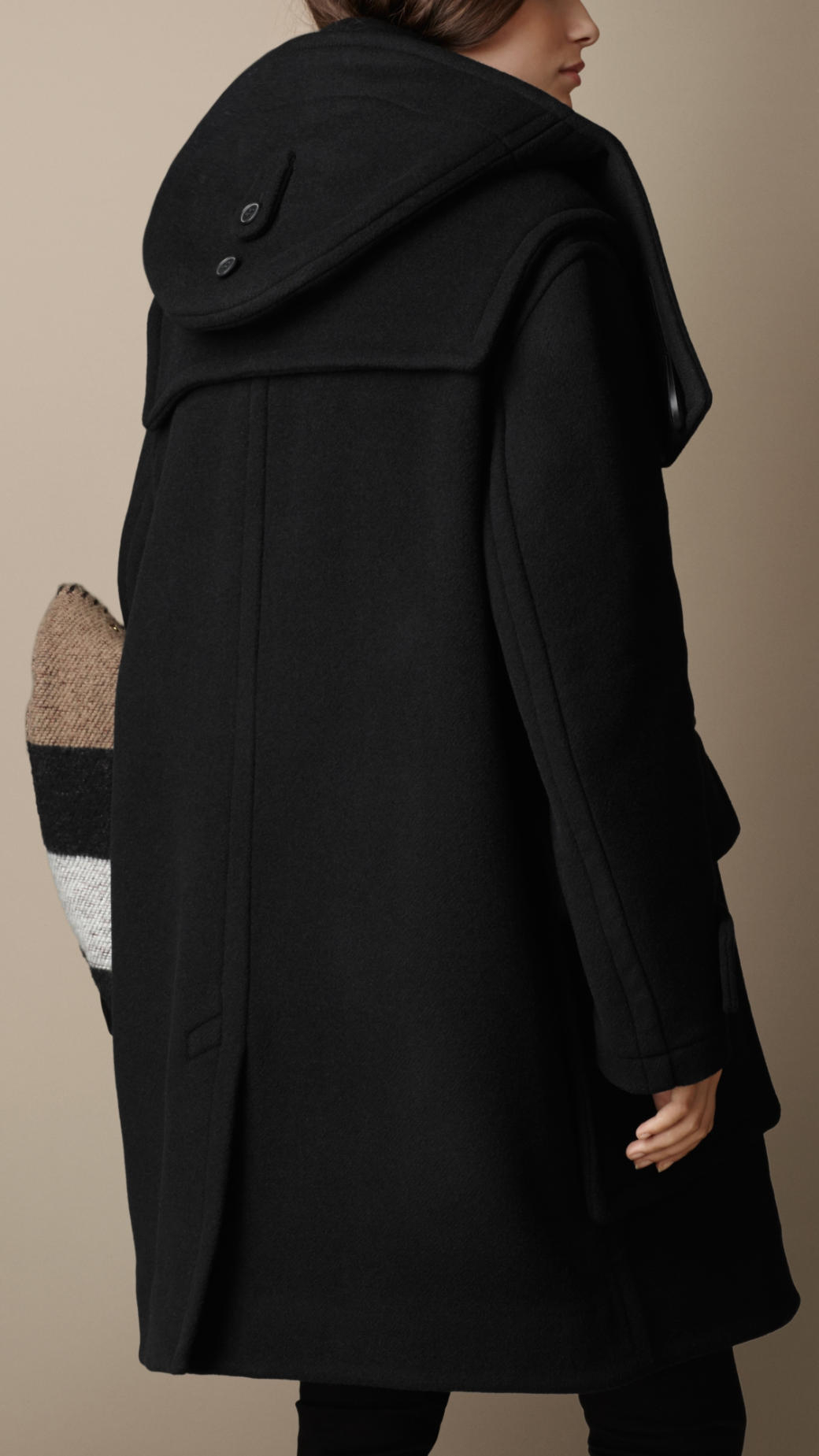 Burberry Oversize Wool Cashmere Duffle Coat in Black | Lyst