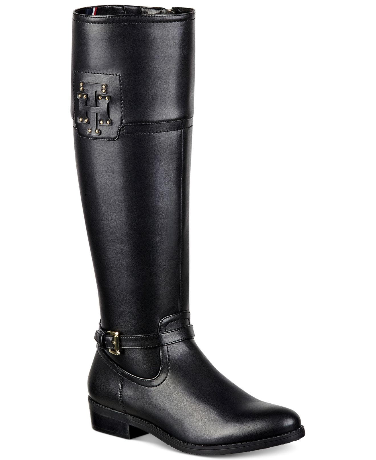 Tommy Hilfiger Drea Riding Boots in Black | Lyst
