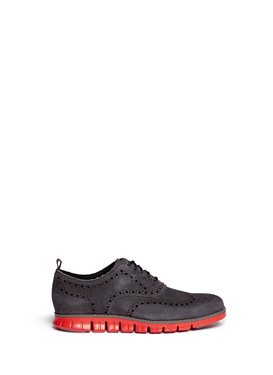 Lyst - Cole Haan 'zerogrand No Stitch' Suede Oxfords In Gray For Men