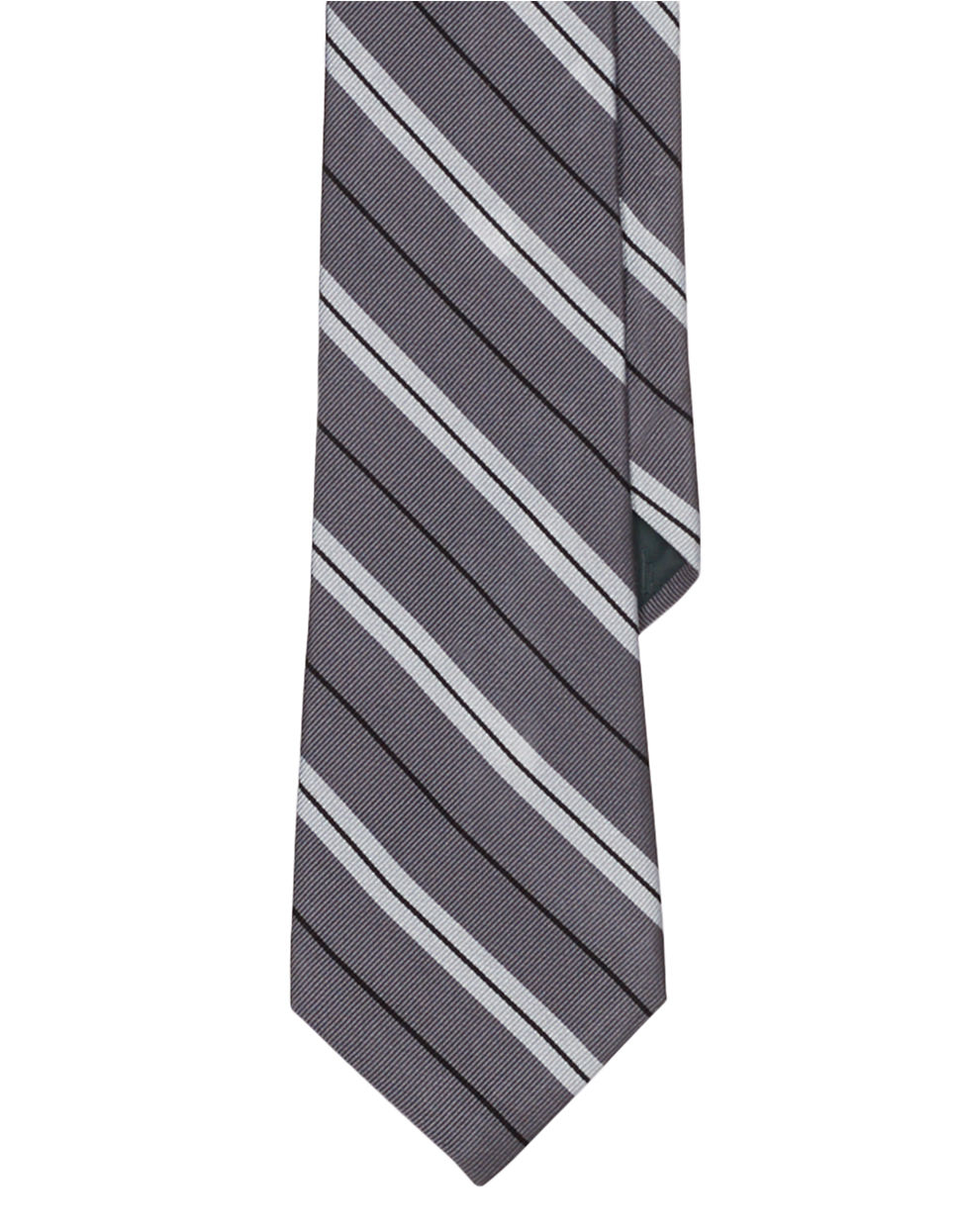 Lauren By Ralph Lauren Bespoke Striped Silk Repp Tie in Gray for Men ...