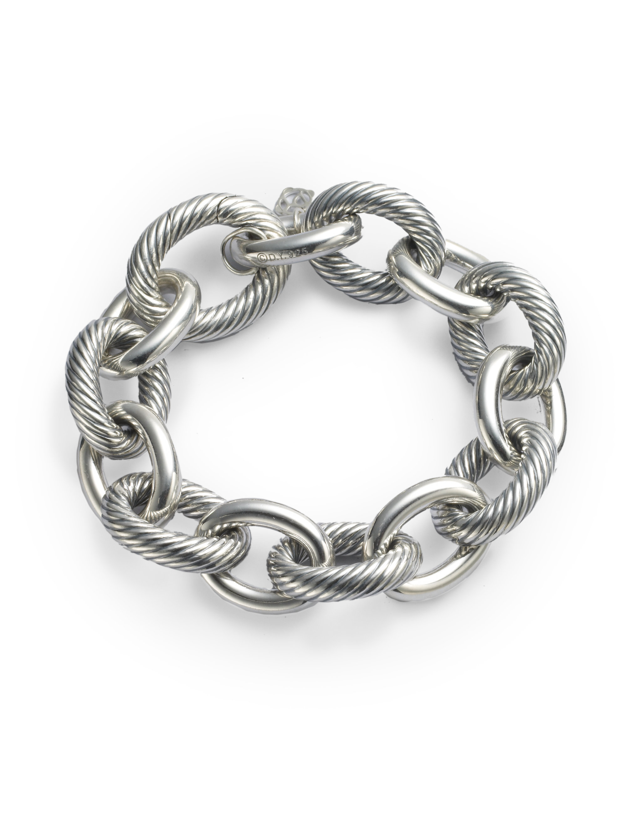 David Yurman Sterling Silver Xx Large Oval Link Chain Bracelet in ...