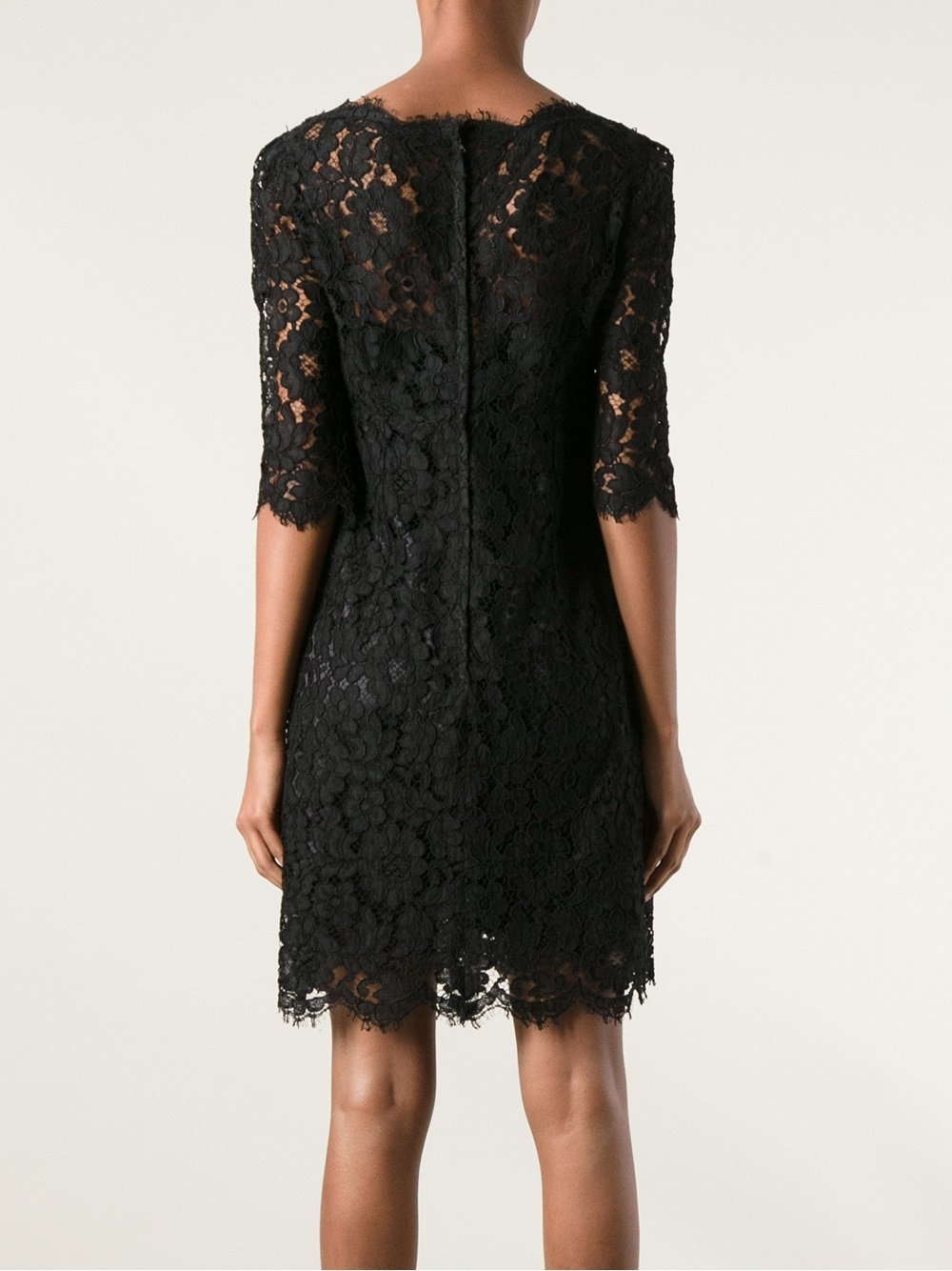 Lyst - Dolce & Gabbana Lace Mini Dress in Black